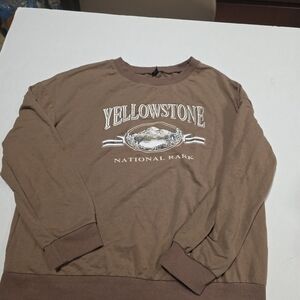 Yellowstone Sweater Women XL Brown Curve Long Sleeve Logo  Outdoor Shein